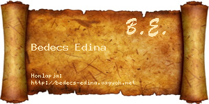 Bedecs Edina névjegykártya